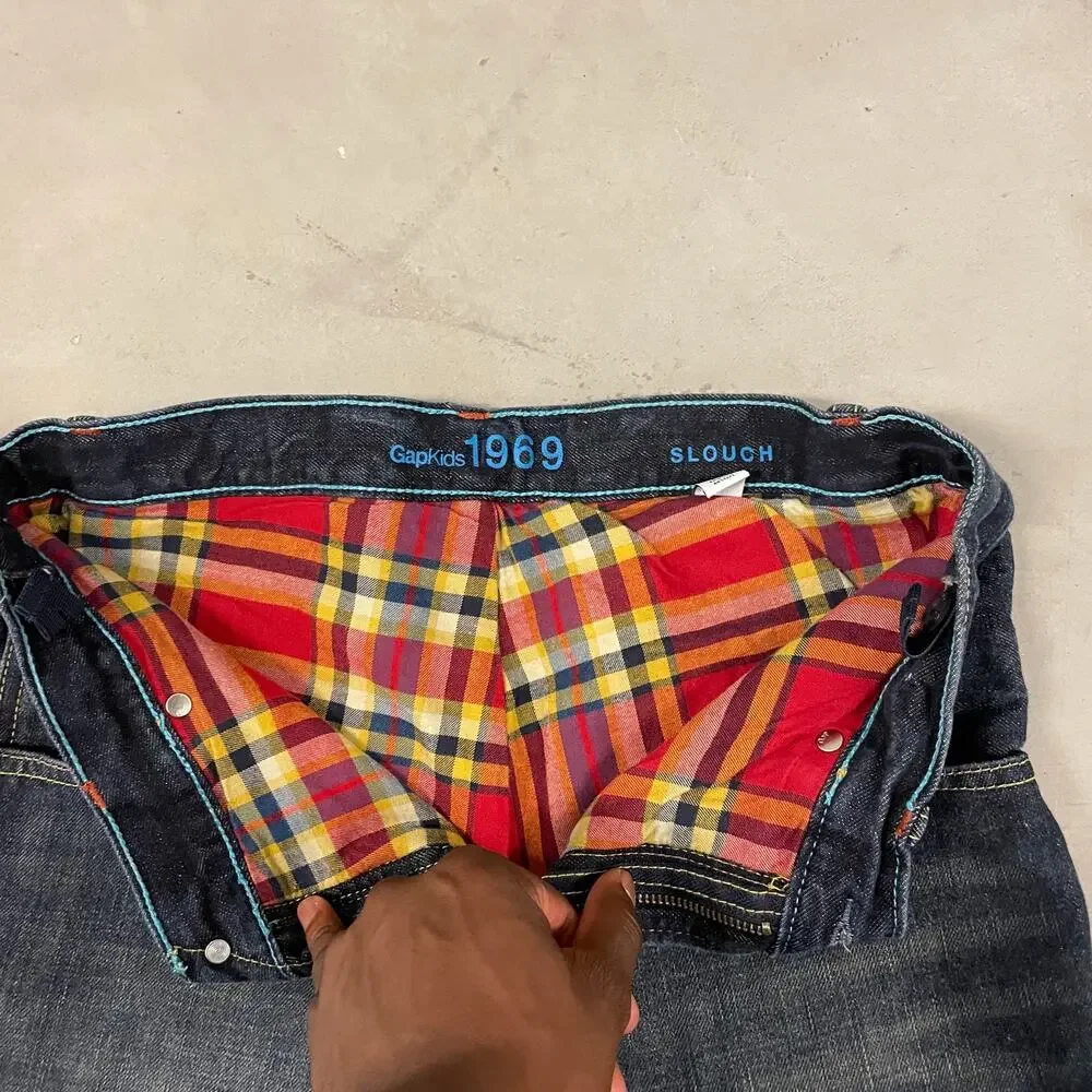 Y2K flannel lined gap Jeans 28x30